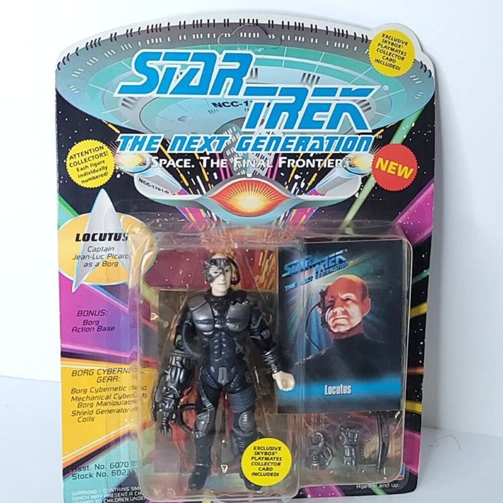 1993 Locutus Captain Jean-Luc Picard as a Borg Star Trek Action Figure on Card